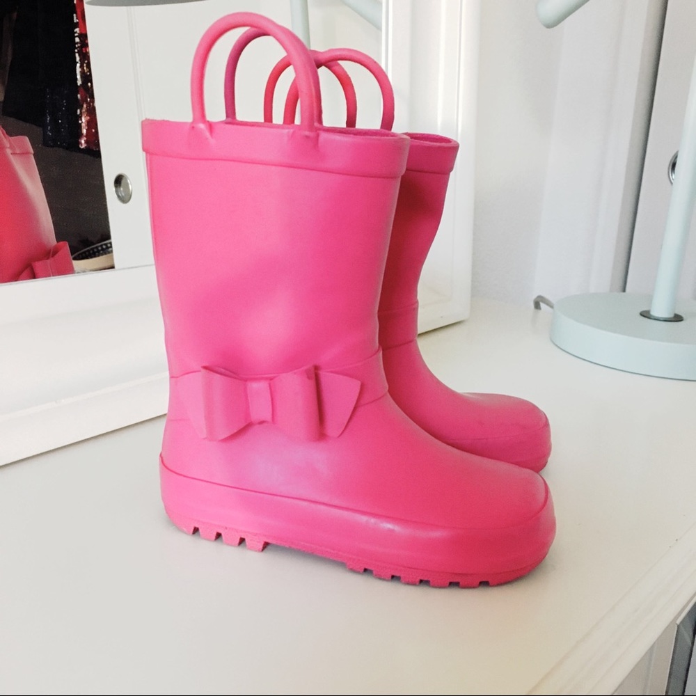 Pink Bow Rain boots